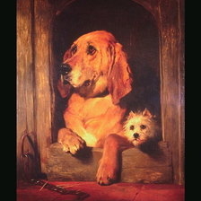 Схема вышивки «Два пса в будке»