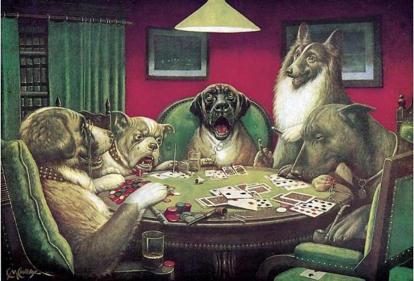 собаки играют в покер картина автор