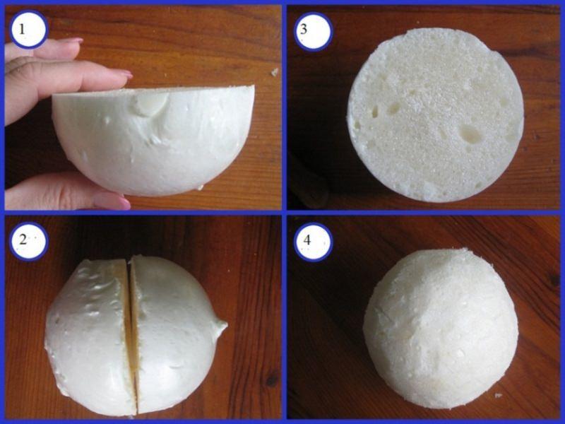 Для изготовления шара для топиария необходимо надуть воздушный шар и наполнить его монтажной пеной