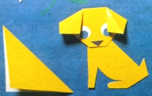 собака в технике оригами