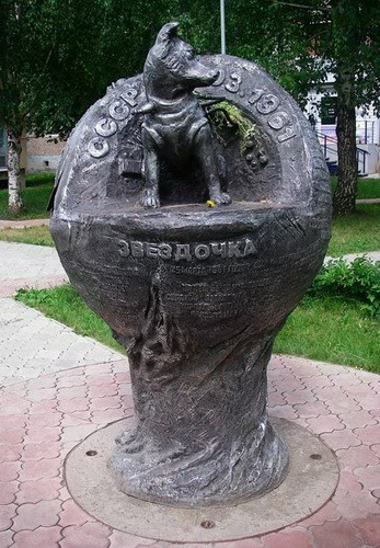 Памятник собаке Лайка в Москве