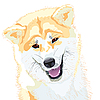 Акита-ину японская собака улыбается | Векторный клипарт