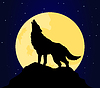 Волк воет на луну | Векторный клипарт