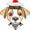Мультяшный собака Джек-Рассел терьер моряк | Векторный клипарт