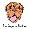 Забавный мультяшный заниженной талией собака Французский мастиф | Векторный клипарт
