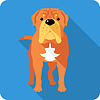 Собака Французский мастиф значок плоский дизайн | Векторный клипарт