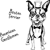 Забавный мультяшный битнику Бостон терьер порода улыбается | Векторный клипарт