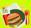 Декоративные большой гамбургер | Векторный клипарт