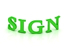 Знак знак с зелеными буквами | Иллюстрация