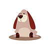Сидящий Браун собака | Векторный клипарт