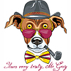 Забавный мультяшный битник Greyhound Собака породы | Векторный клипарт