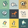 Домашние животные Коллекция икон | Векторный клипарт