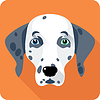 Собака далматин значок плоский дизайн | Векторный клипарт