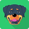 Собака Ротвейлер значок плоский дизайн | Векторный клипарт