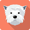Собака Вест-хайленд-уайт-терьер значок плоский дизайн | Векторный клипарт