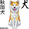 Эскиз собаки Акита-ину Японский породы улыбки | Векторный клипарт