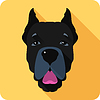 Собака Кане корсо значок плоский дизайн | Векторный клипарт