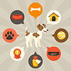 Визуальные инфографика с милой собак, икон и | Векторный клипарт