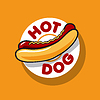 Логотип хот-дог для фаст-фуда | Векторный клипарт