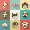 Набор ретро иконки собак. для веб, мобильные | Векторный клипарт