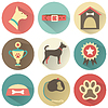 Набор ретро иконки собак. для веб | Векторный клипарт