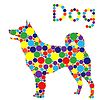 Собака, заполненная цветными кругами | Векторный клипарт