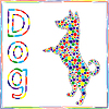 Постоянная собака, наполненная цветными кружками | Векторный клипарт