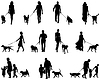Люди и собаки | Векторный клипарт