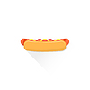Цвет быстрого питания икона хот-дог | Векторный клипарт