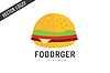 Фаст-фуд гамбургер логотип значок. Ресторан Город. Меа | Векторный клипарт
