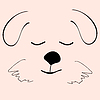 Щенок сон милый забавный мультяшный собака голову | Векторный клипарт