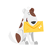Мультяшном стиле почтовой собаки | Векторный клипарт
