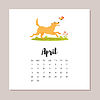 Апрель собака 2018 год календарь | Векторный клипарт