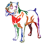 Красочный декоративный стоящий портрет собаки Кейн | Векторный клипарт