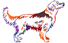 Красочный декоративный стоячий портрет собаки | Векторный клипарт