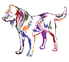 Красочный декоративный портрет собаки | Векторный клипарт