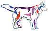Красочный декоративный стоячий портрет собаки | Векторный клипарт