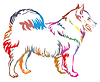 Красочный декоративный портрет собаки Samoye | Векторный клипарт