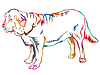 Красочный декоративный портрет собаки Spanis | Векторный клипарт