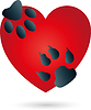 Логотип, сердце, кошка, собака | Векторный клипарт
