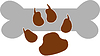 Собаки лапы и кости, логотип собак | Векторный клипарт