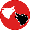 Два волка или собаки, животные логотип | Векторный клипарт