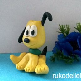 Как слепить желтого щенка из пластилина
