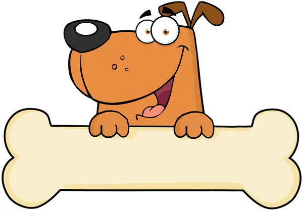 Мультфильм собака над кости баннер — стоковое фото