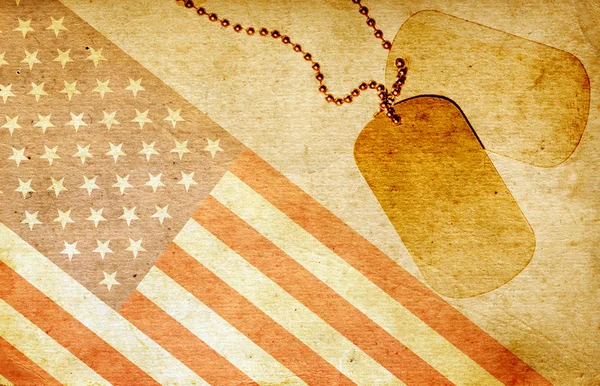 Старинный флаг США и ID тегов — стоковое фото