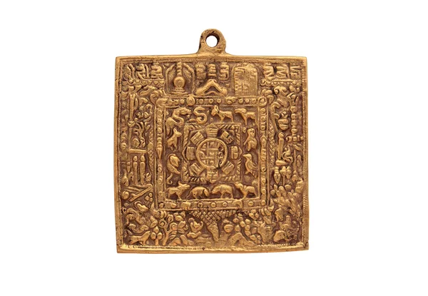 Металлические тибетского календаря — стоковое фото