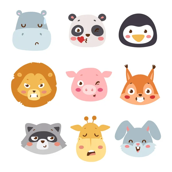 Animal emotion avatar vector illustration icon — стоковый вектор