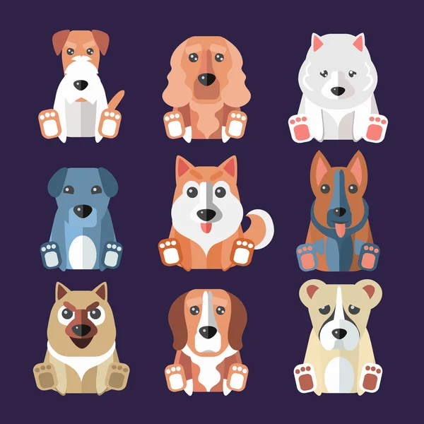 Breeds of Dogs Icons. — стоковий вектор