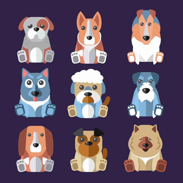 Breeds of Dogs Icons. — стоковий вектор