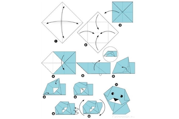 Схема щенка из бумаги